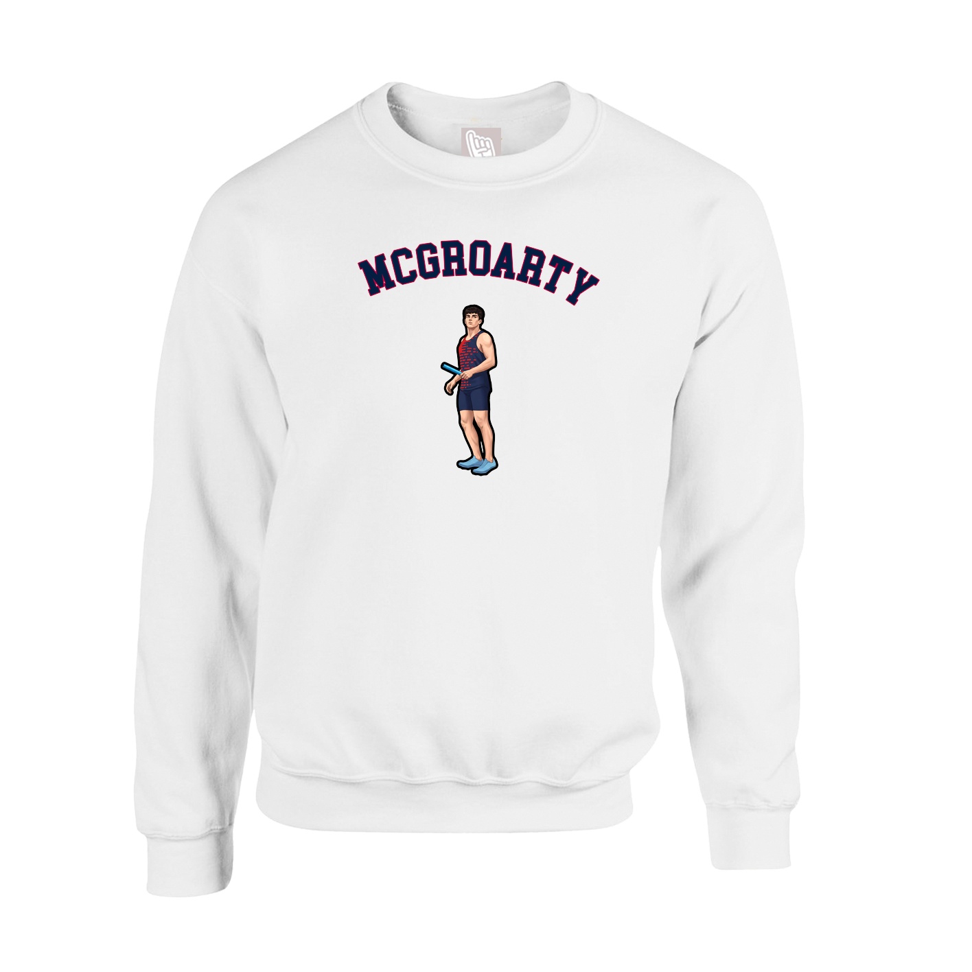 Fleece Crew — Shirsey Arch in White