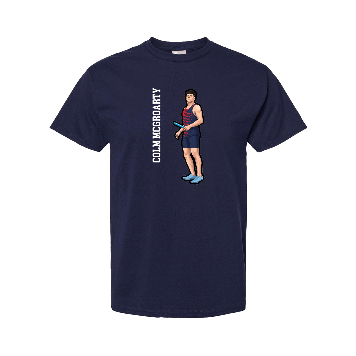 Youth Tee — Name Vertical in Navy