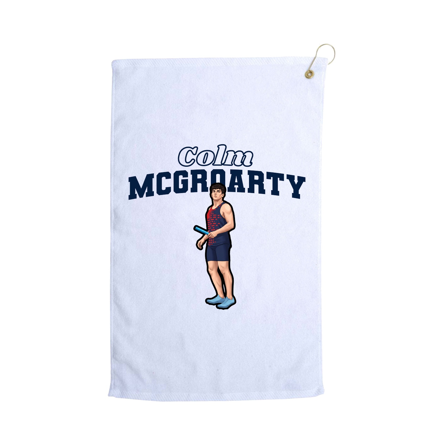 Golf Towel — Name Arch in White