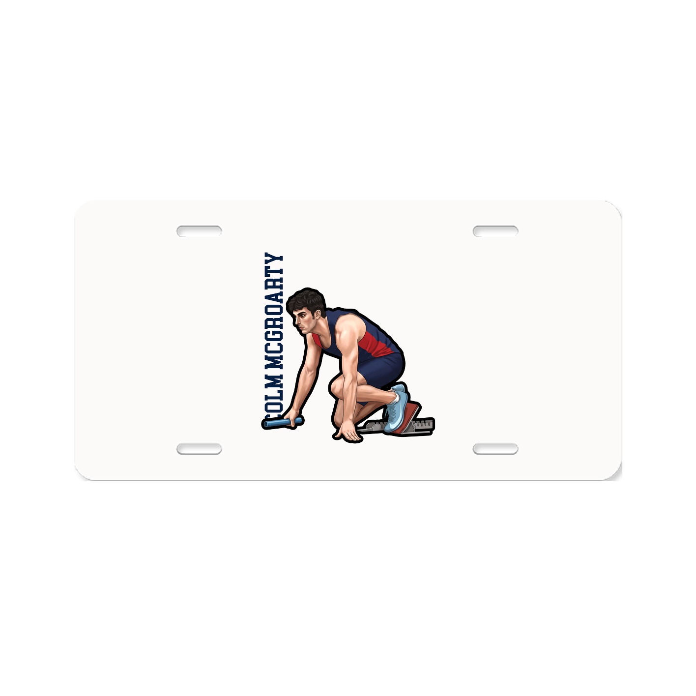 License Plate — Name Vertical in Classic