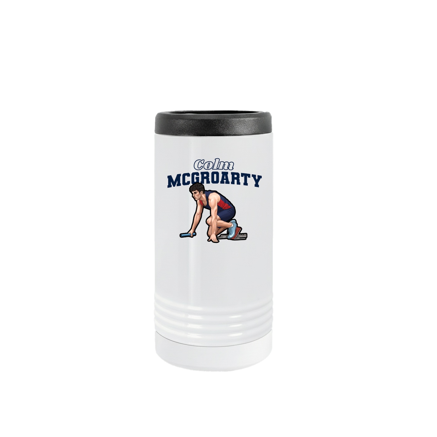 Slim Beverage Holder — Name Arch in White