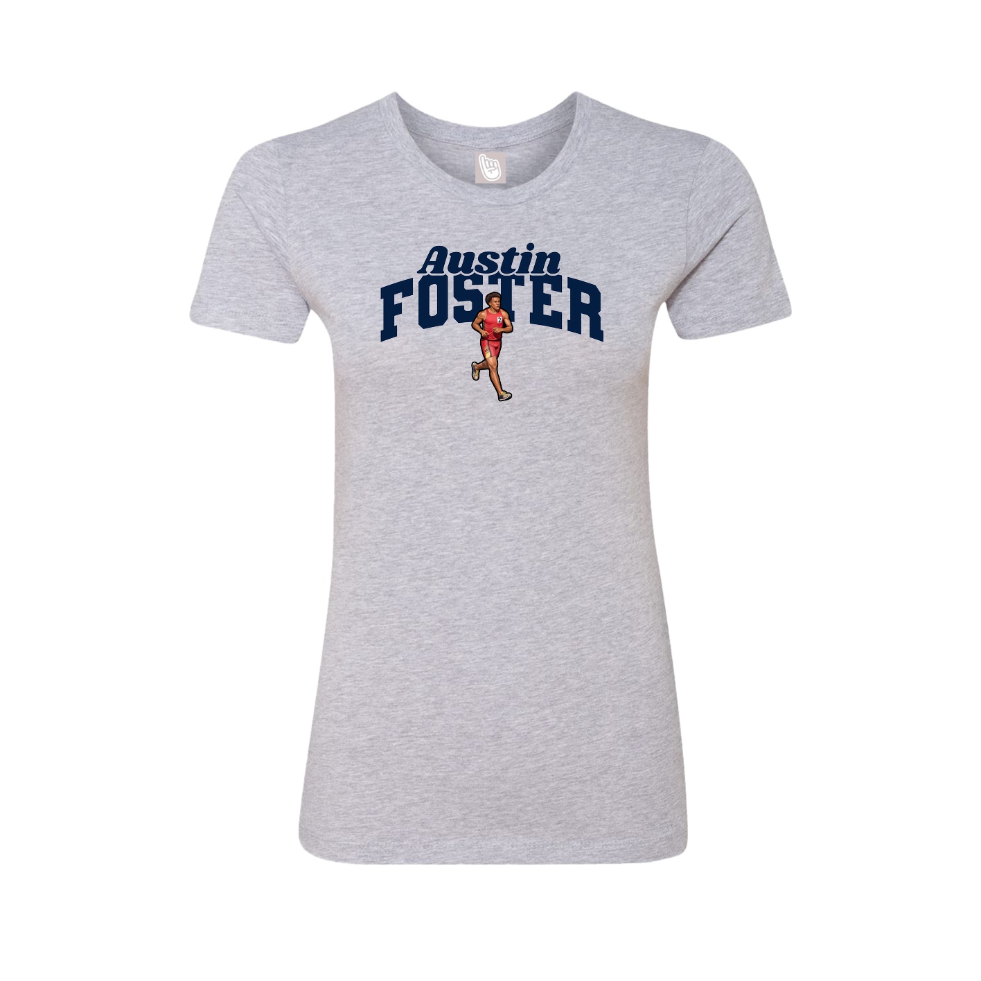 Fitted Women's Tee — Signature Arch in Grey