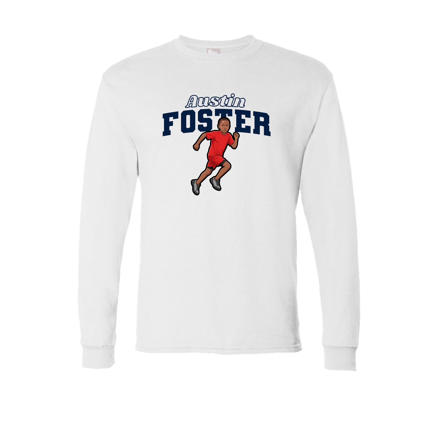 Long Sleeve Tee — Name Arch in White