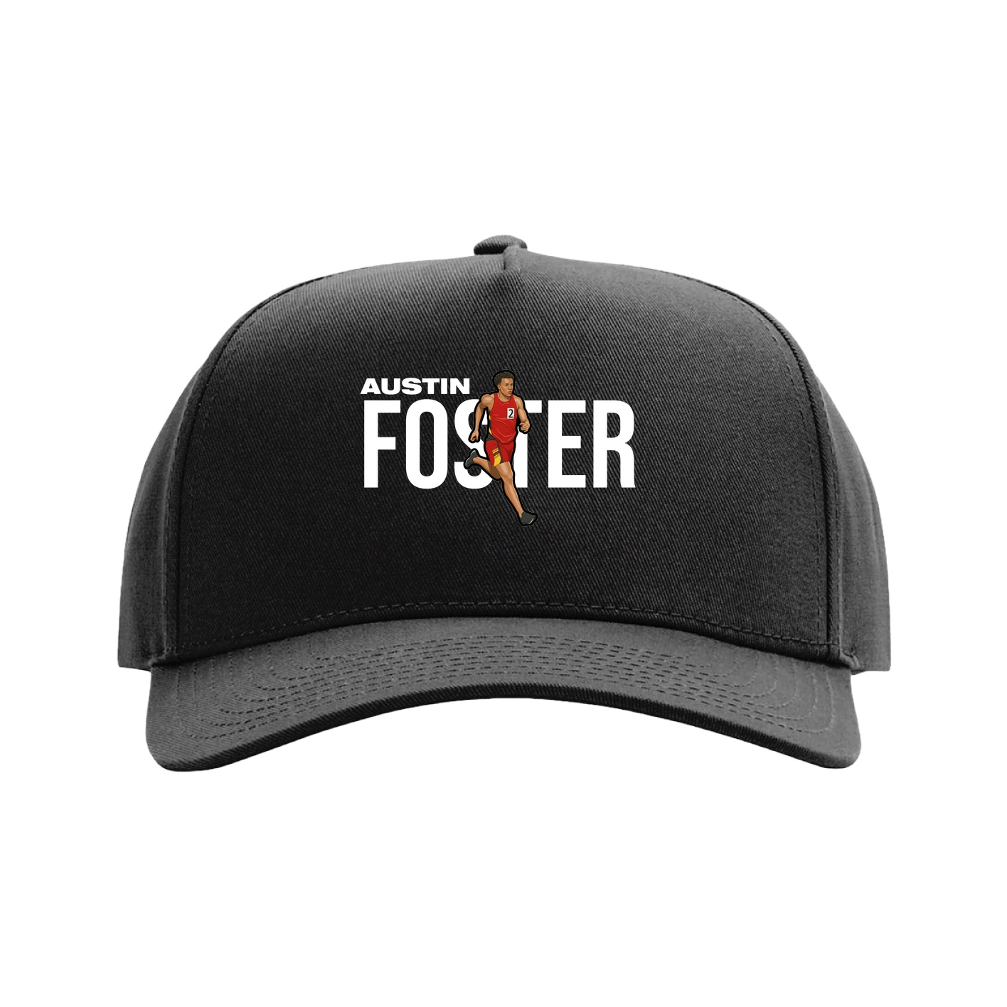 Full Fabric Five-Panel Champ Cap — Player Name in Black