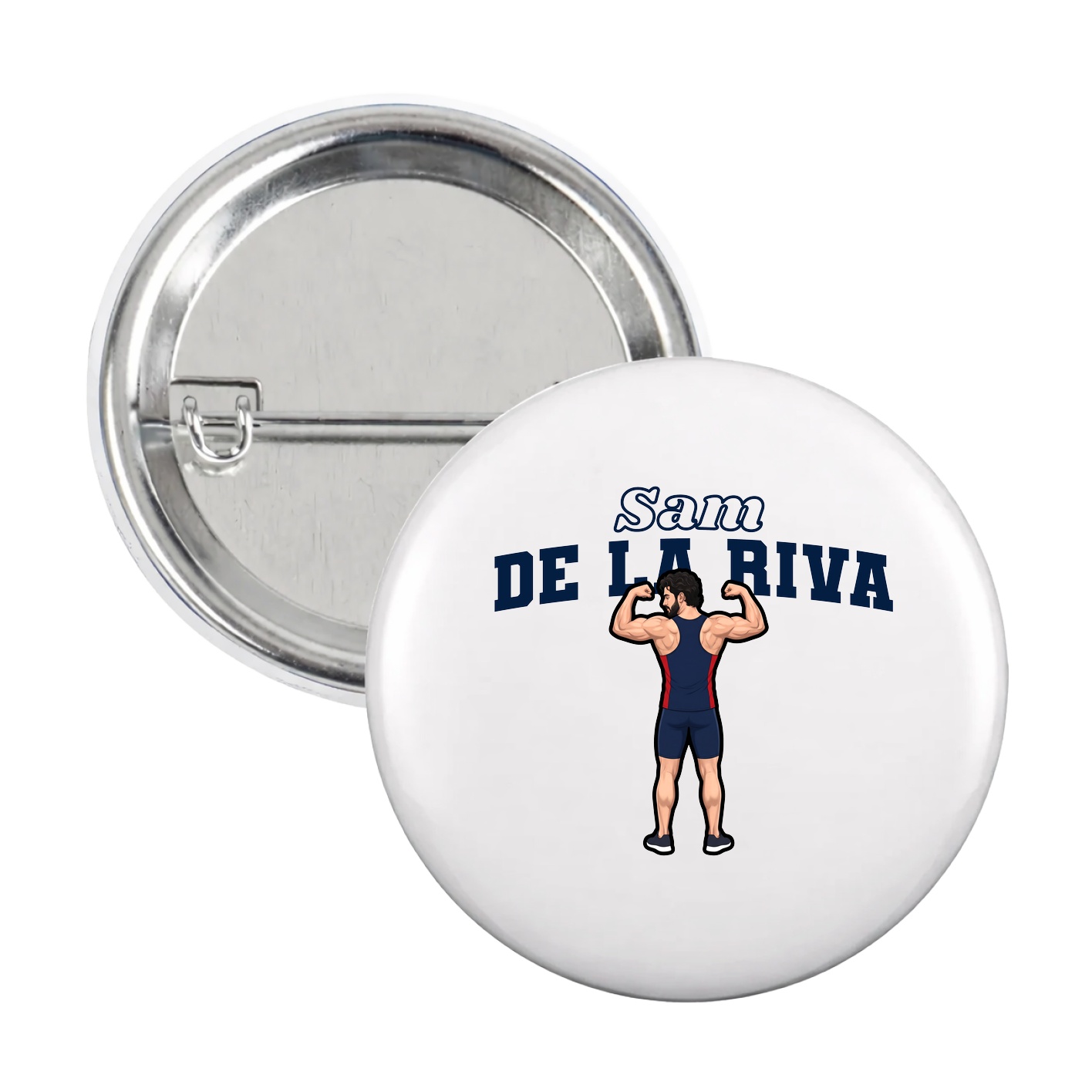 Game Day Button — Name Arch in White