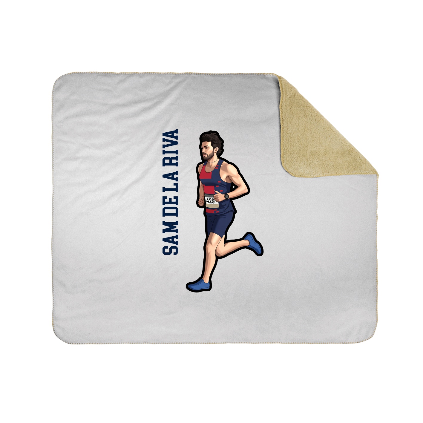 Throw Blanket — Name Vertical in White