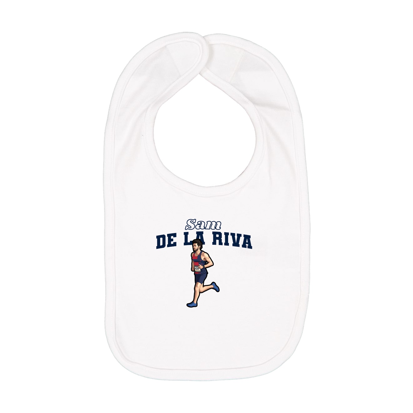 Infant Bib — Name Arch in White