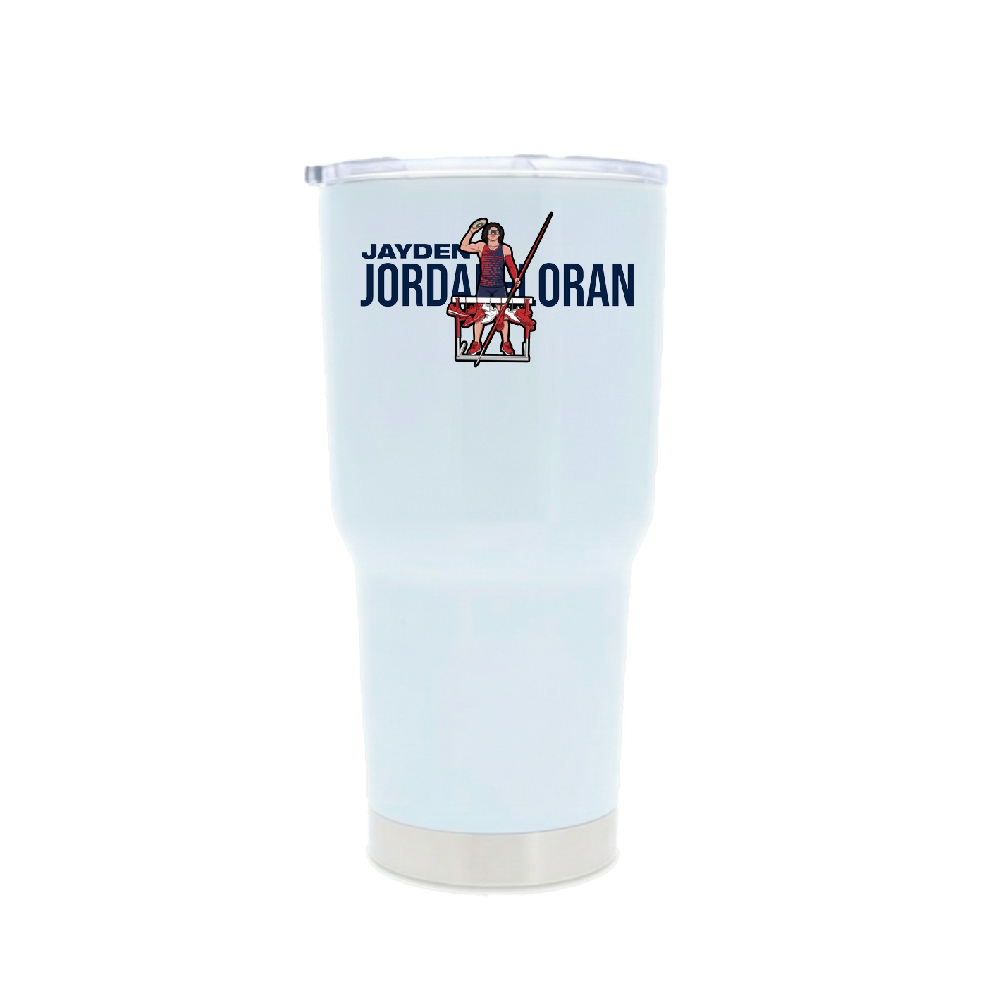 30oz Stainless Steel Tumbler — Player Name in White