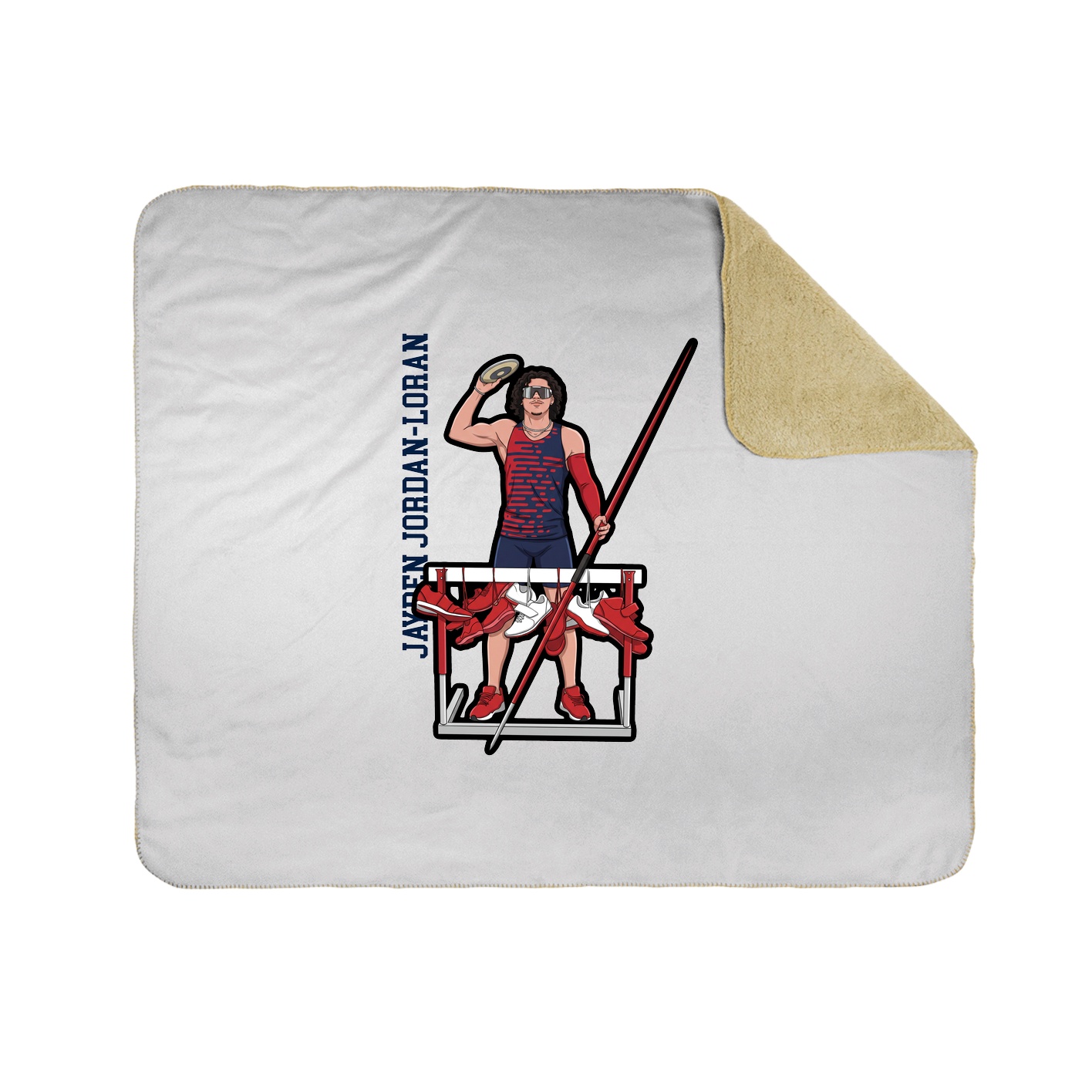 Throw Blanket — Name Vertical in White