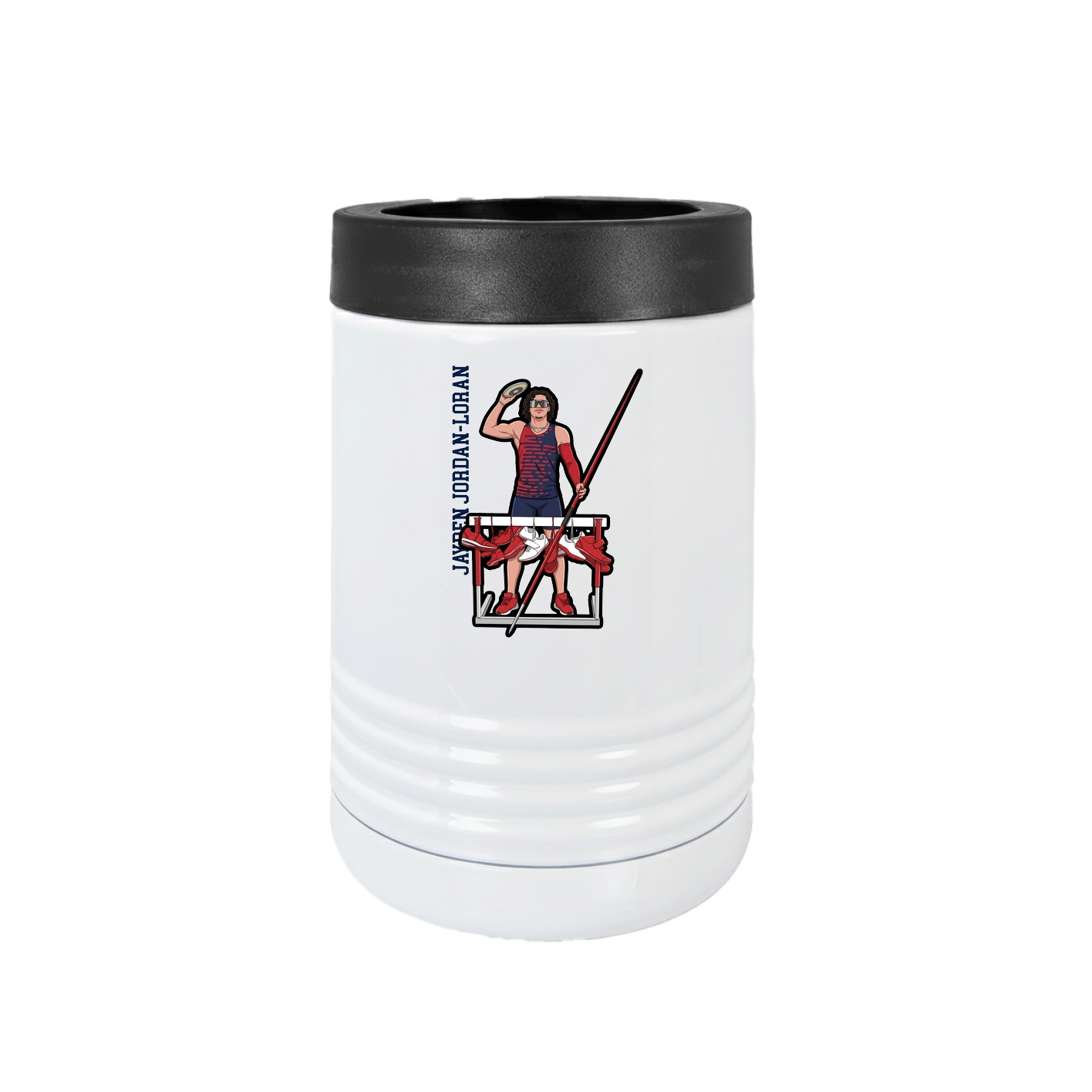 Beverage Holder — Name Vertical in White