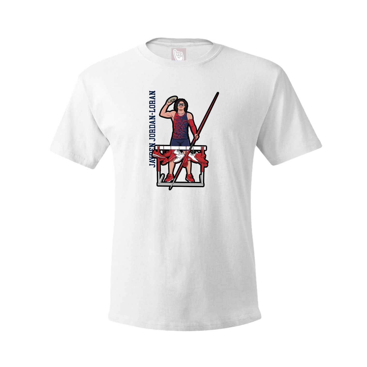 Tee — Name Vertical in White
