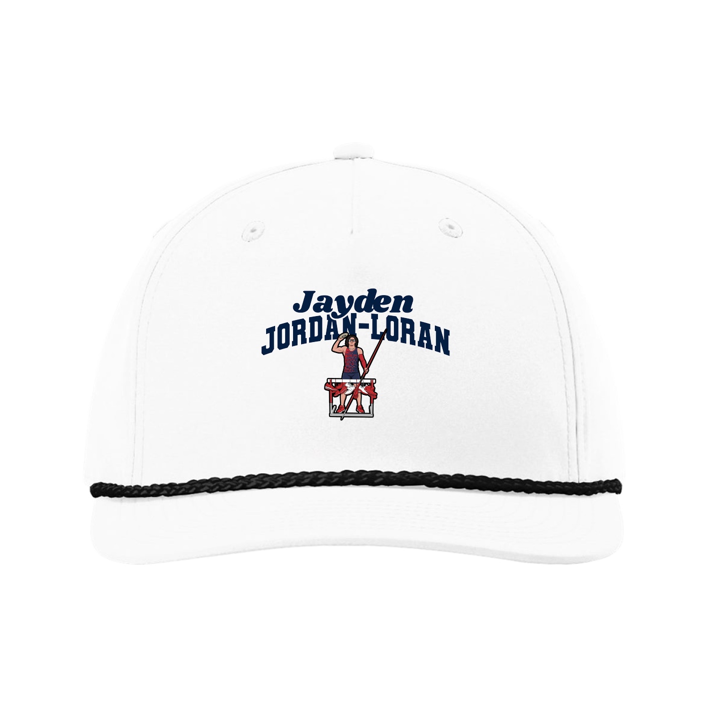 Five-Panel Classic Rope Cap — Signature Arch in White