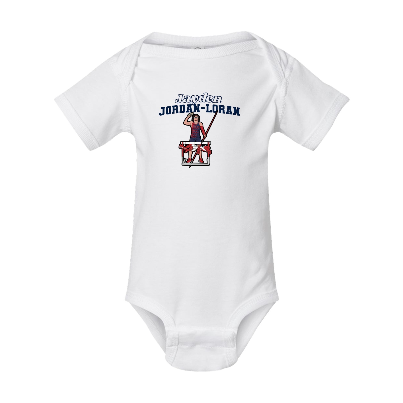 Baby Onesie — Name Arch in White