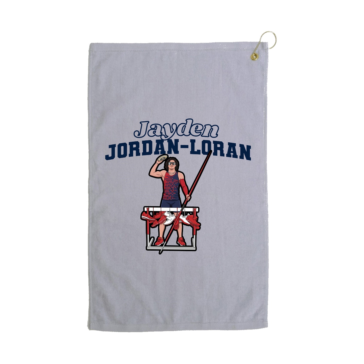Golf Towel — Name Arch in Grey
