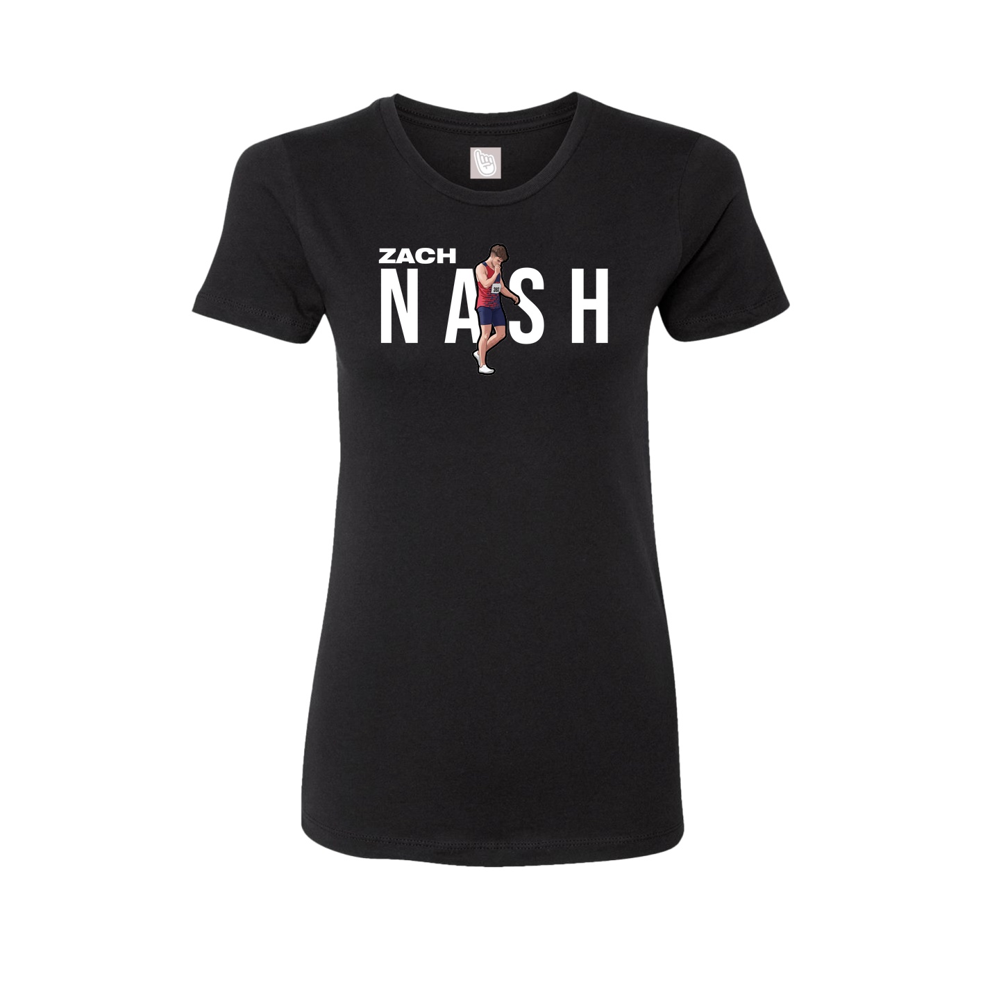 Fitted Women's Tee — Player Name in Black