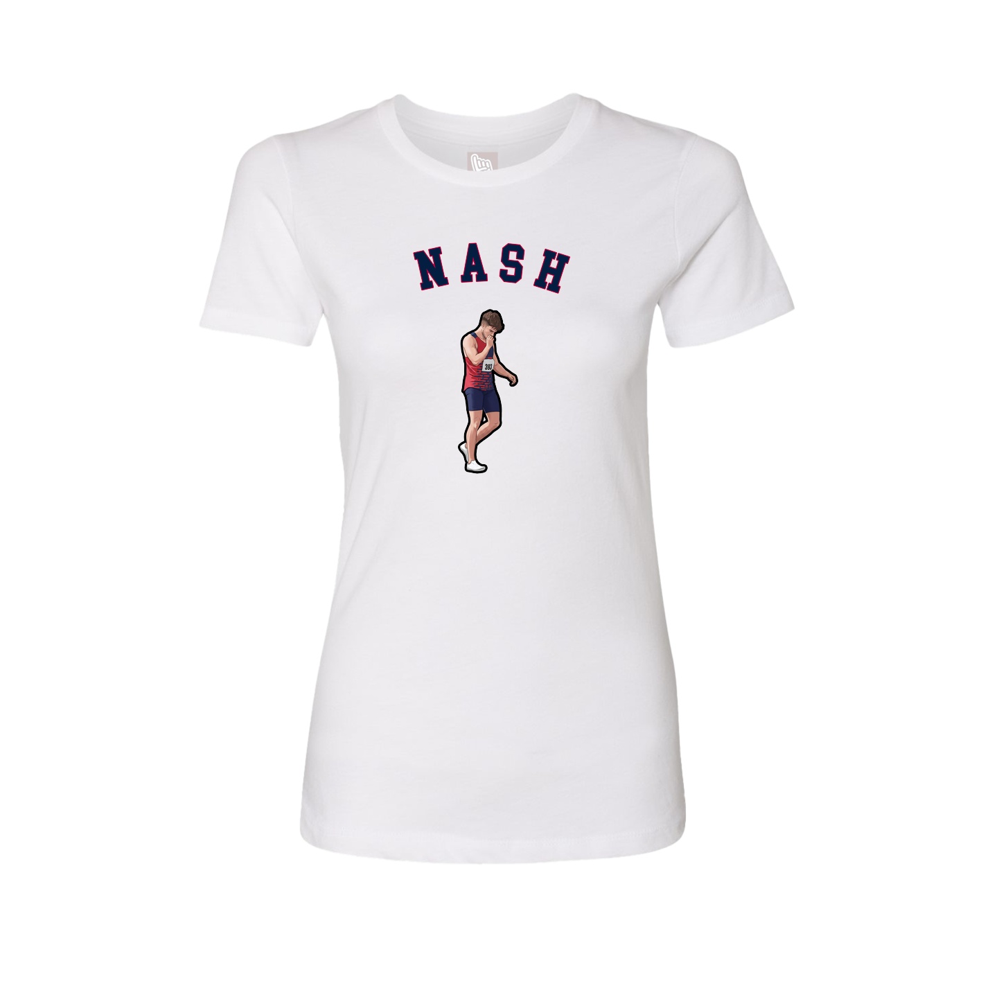 Fitted Women's Tee — Shirsey Arch in White
