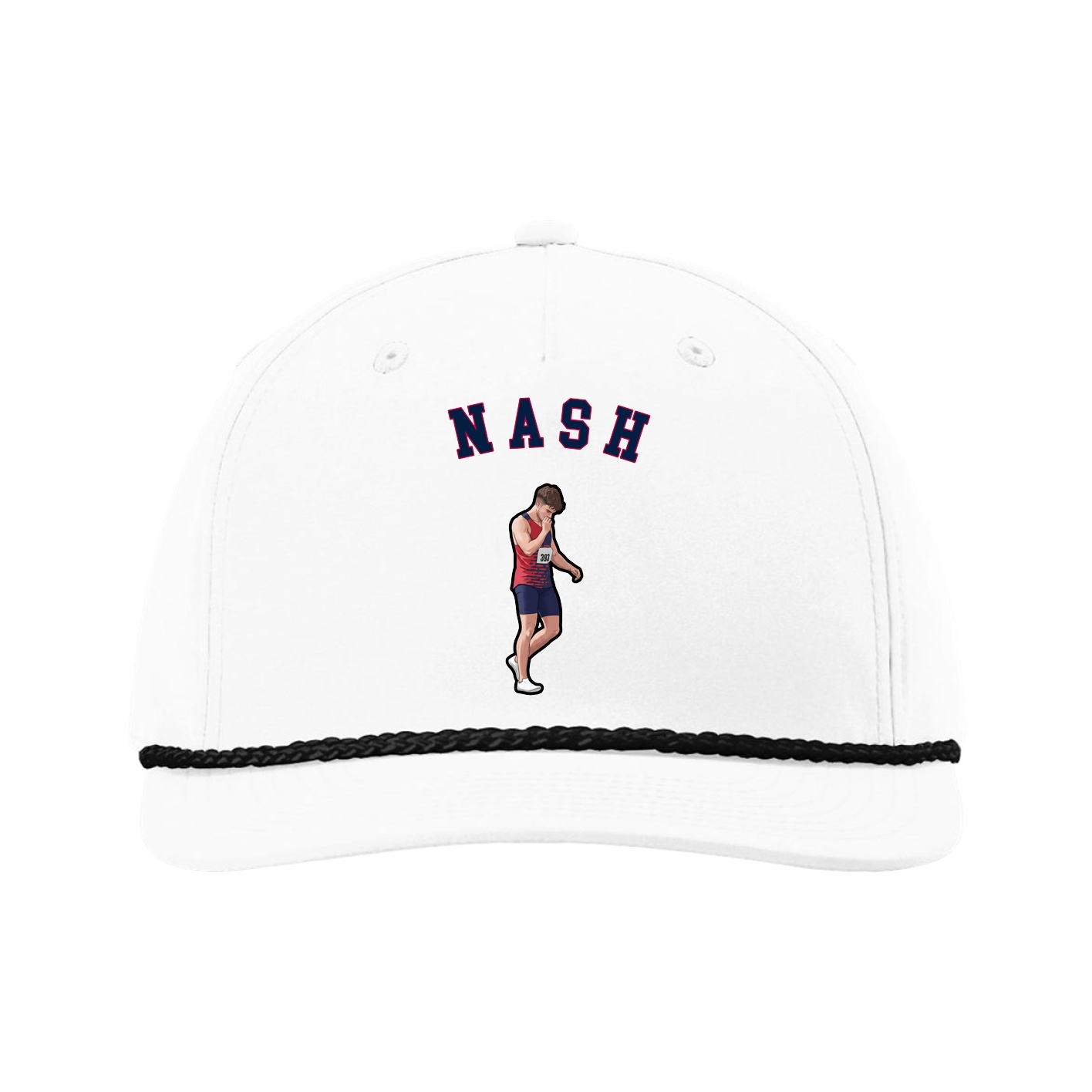 Five-Panel Classic Rope Cap — Shirsey Arch in White