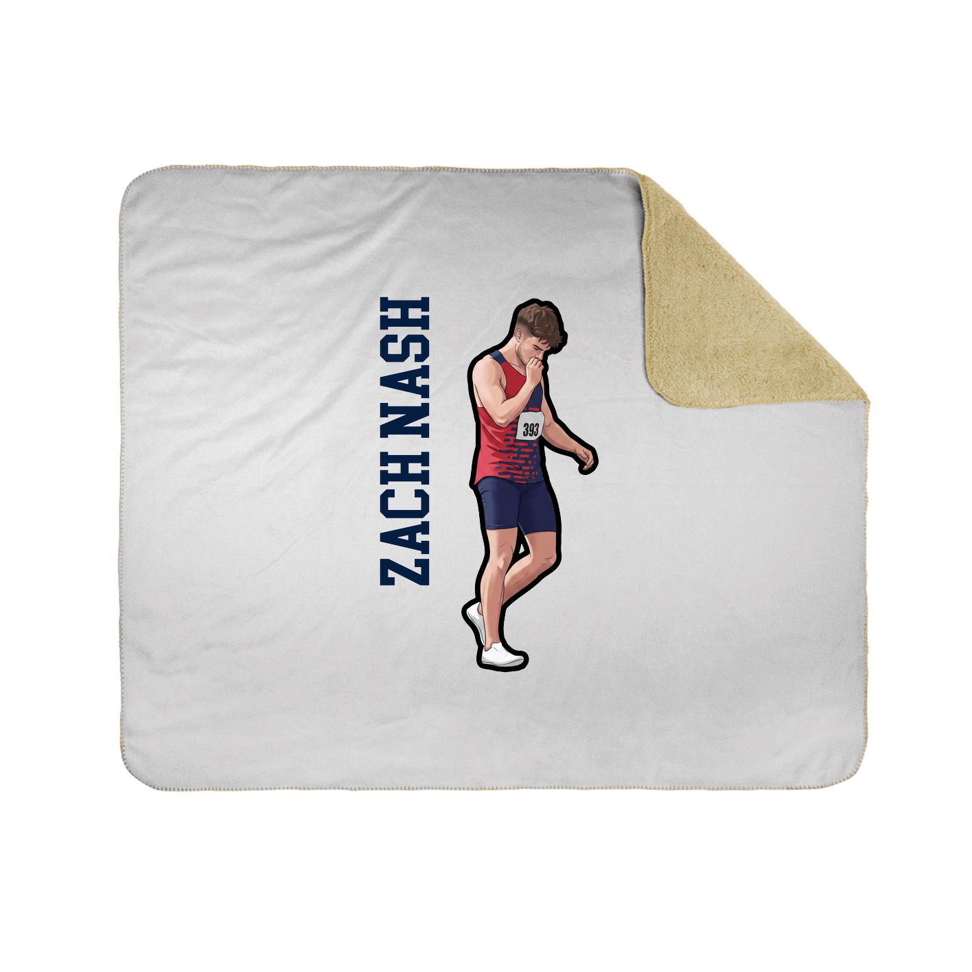 Throw Blanket — Name Vertical in White