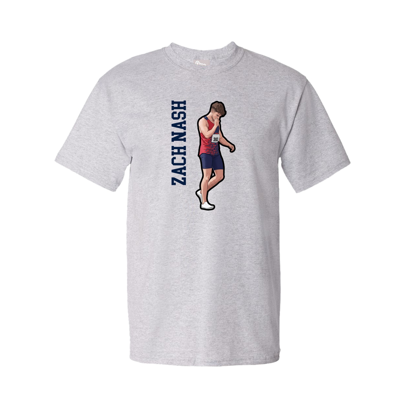 Tee — Name Vertical in Grey