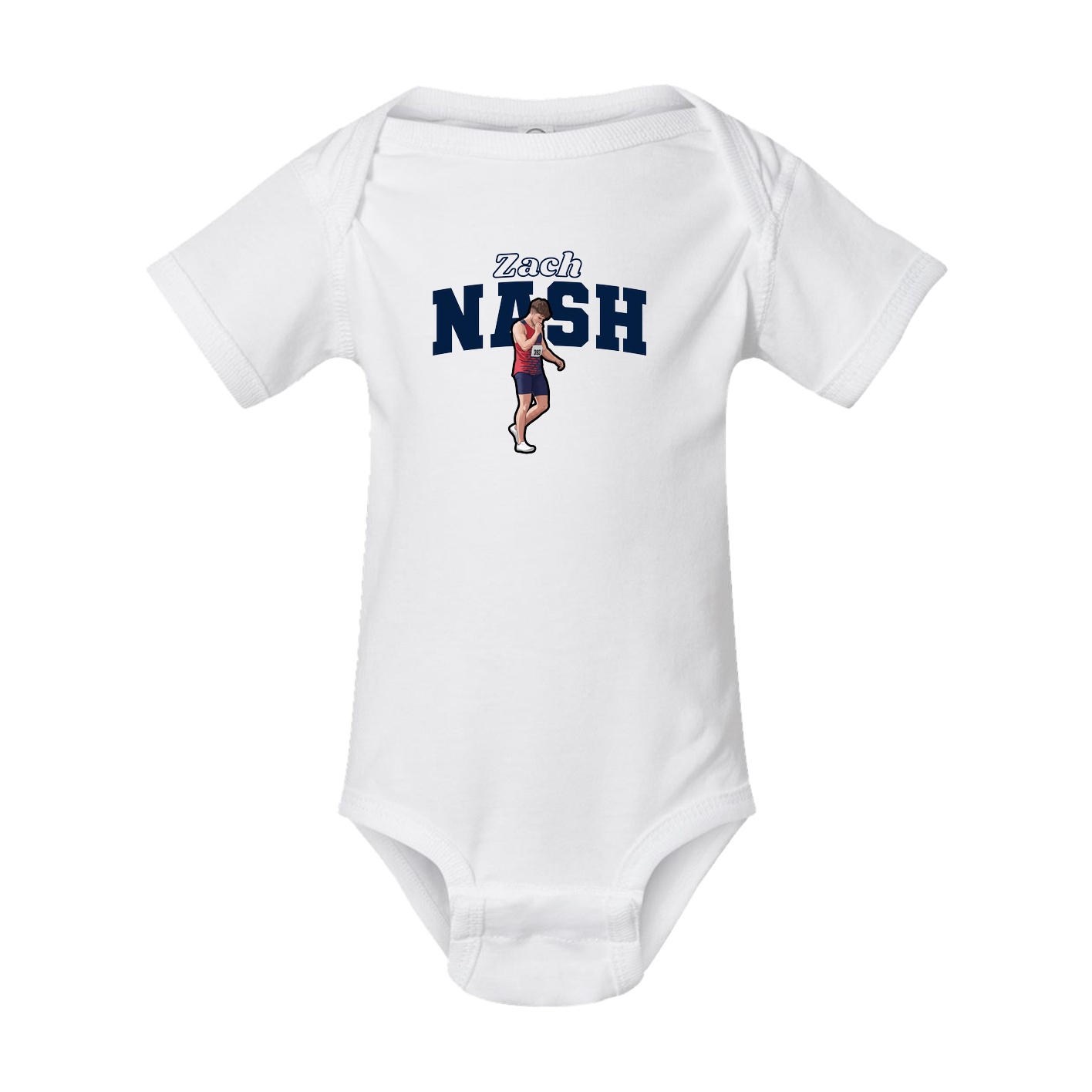 Baby Onesie — Name Arch in White