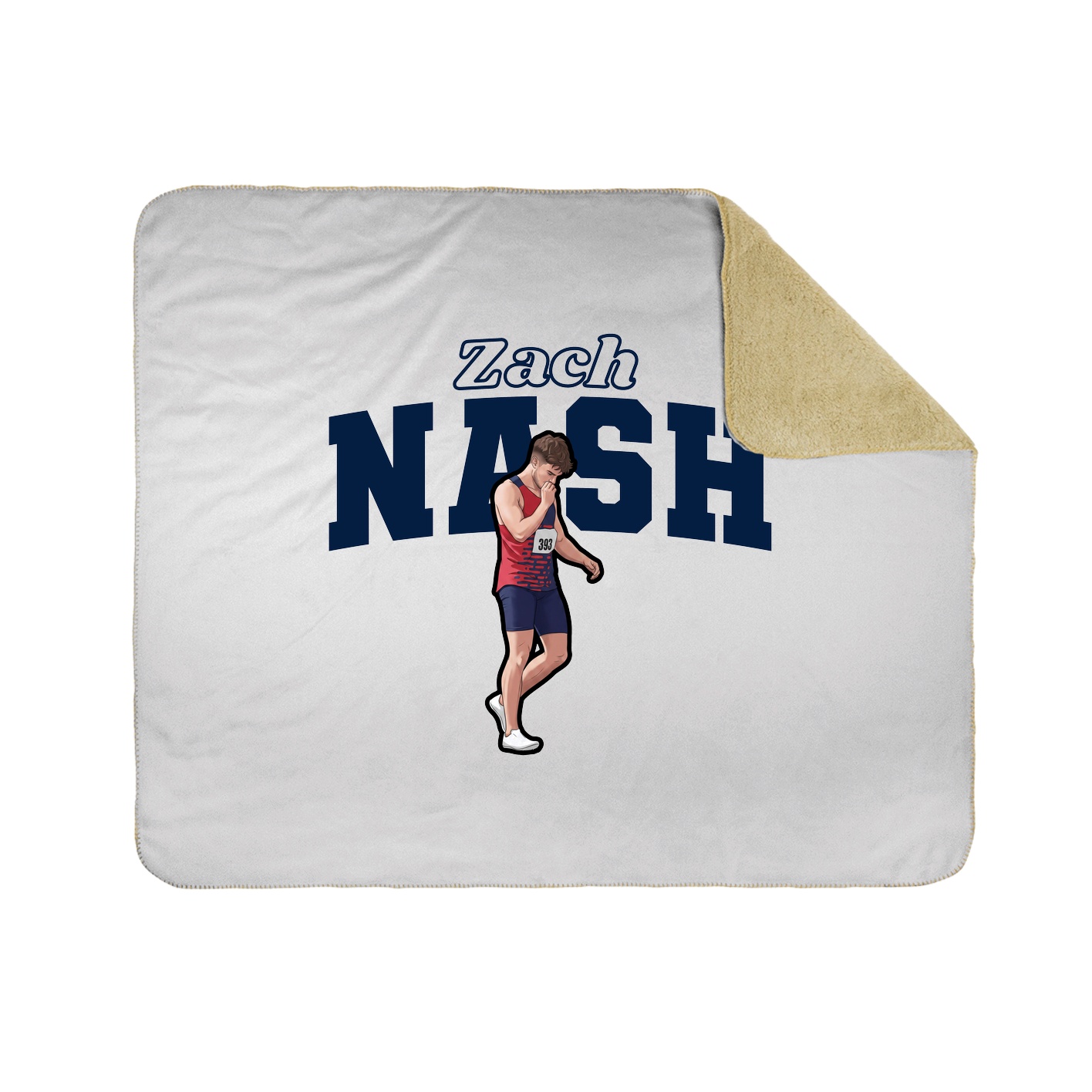Throw Blanket — Name Arch in White