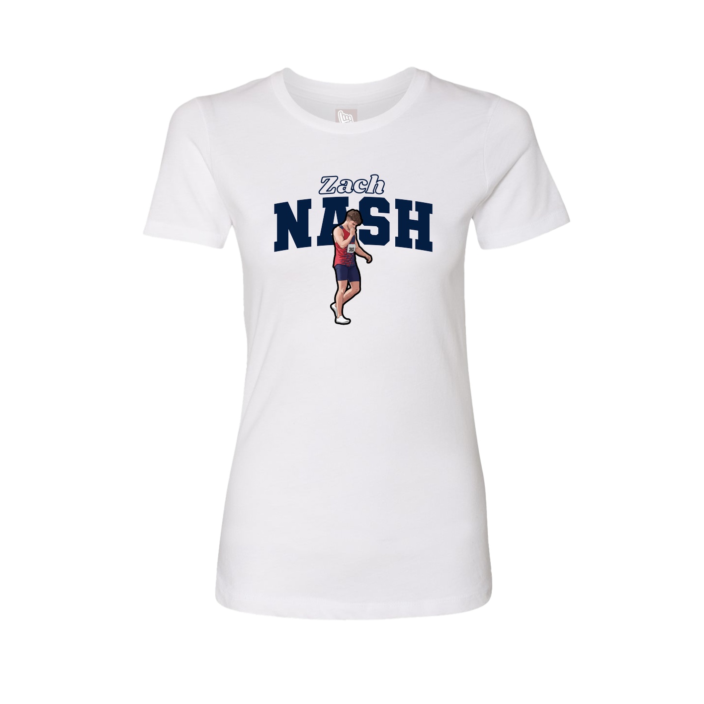Fitted Women's Tee — Name Arch in White