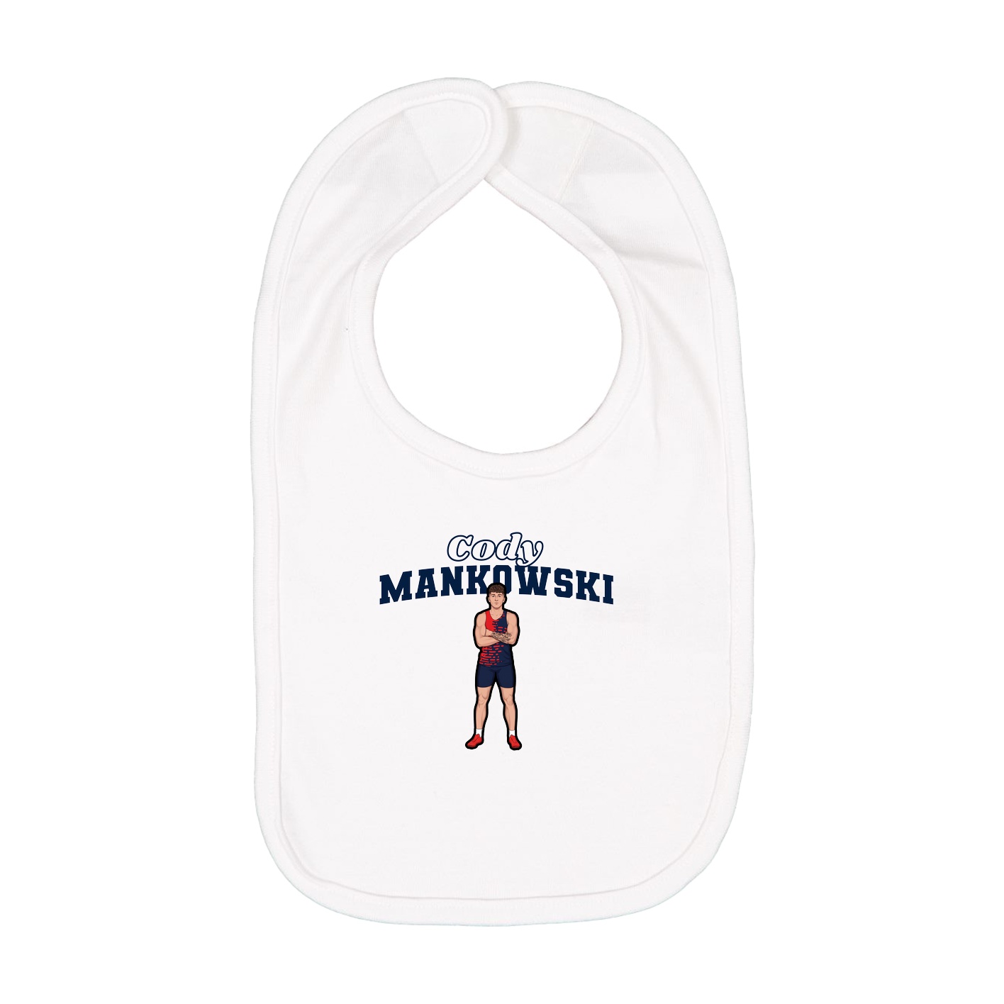Infant Bib — Name Arch in White