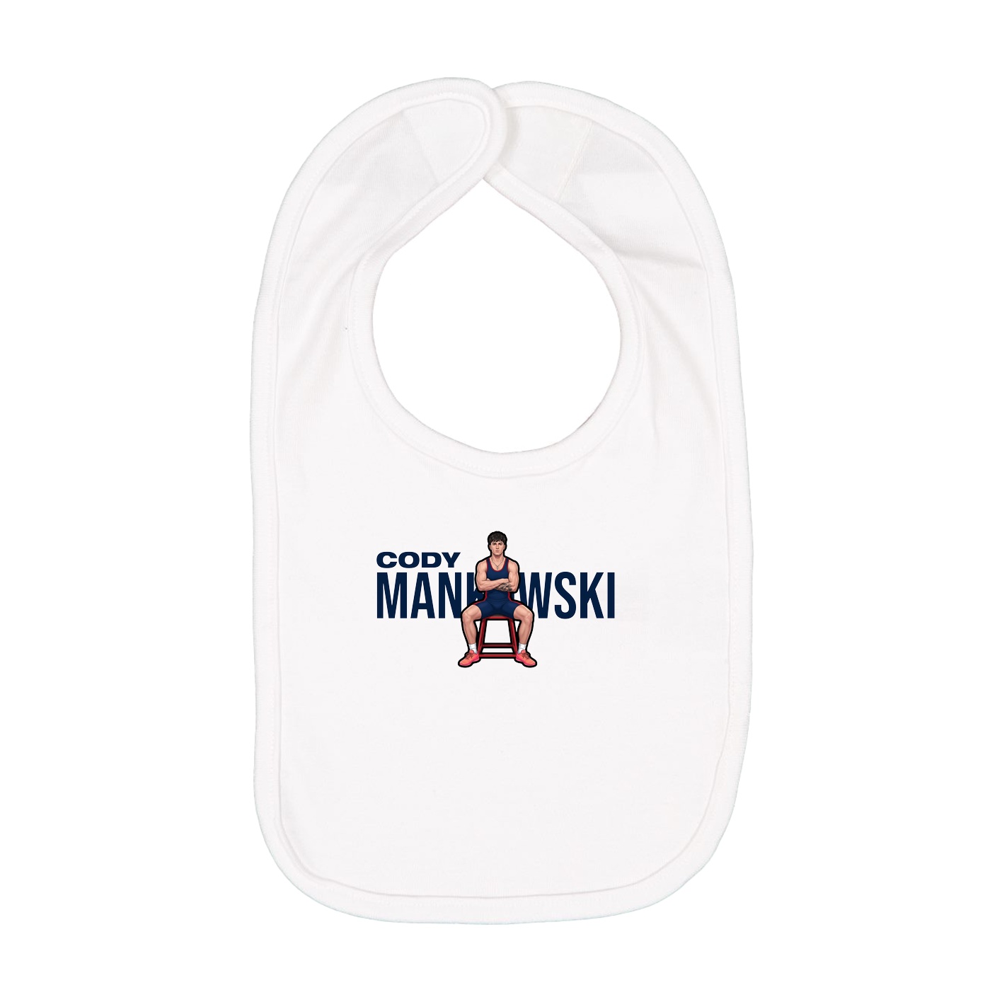 Infant Bib — Player Name in White