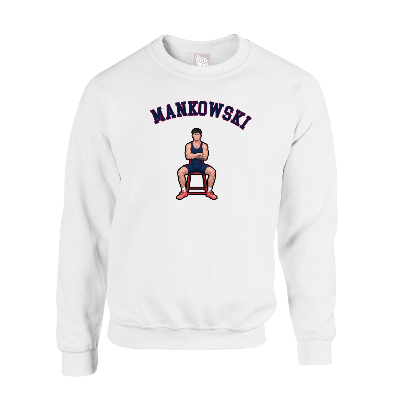 Fleece Crew — Shirsey Arch in White