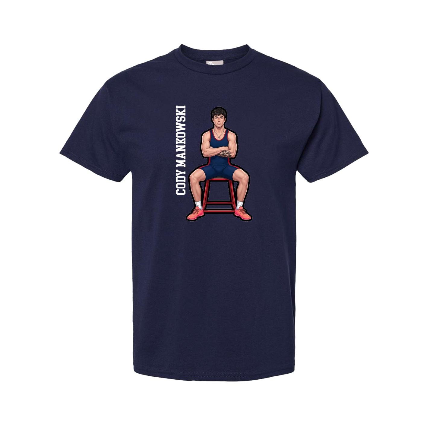 Youth Tee — Name Vertical in Navy