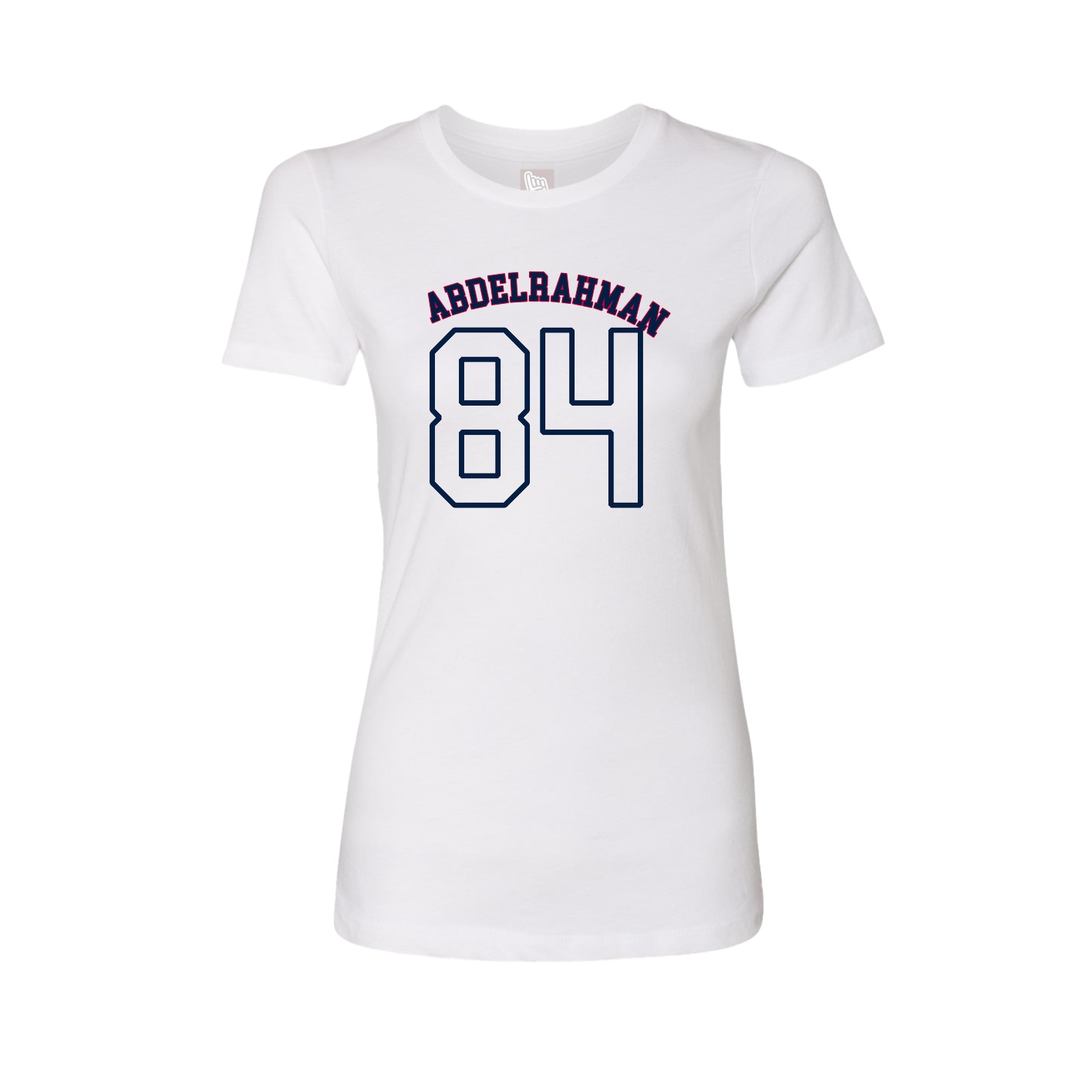 Fitted Women's Tee — Shirsey Arch in White