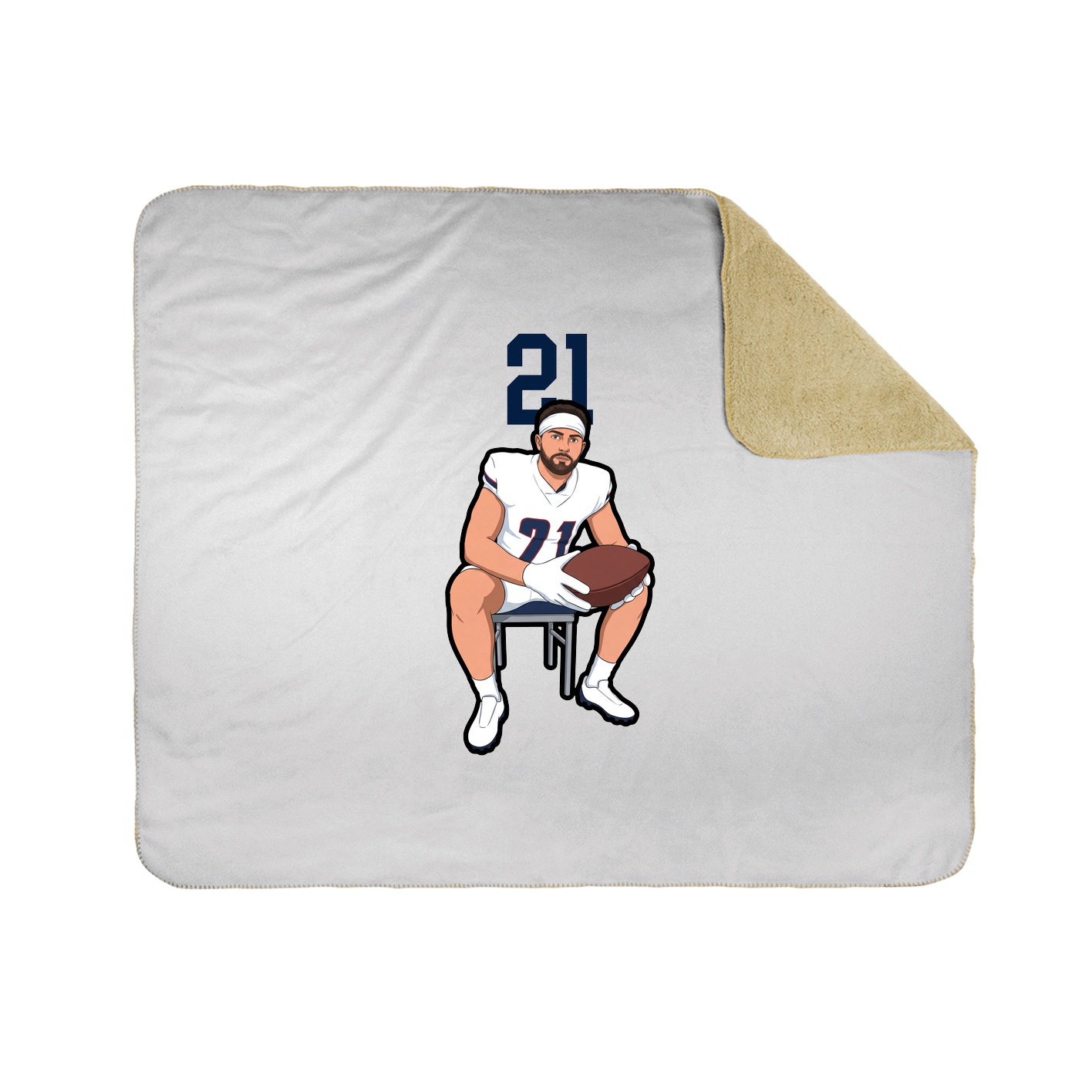 Throw Blanket — Number Top in White