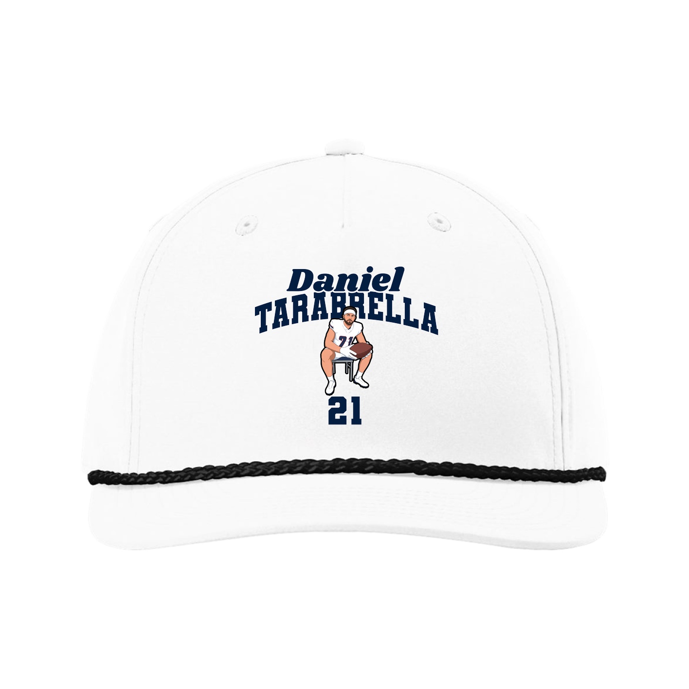 Five-Panel Classic Rope Cap — Signature Arch in White