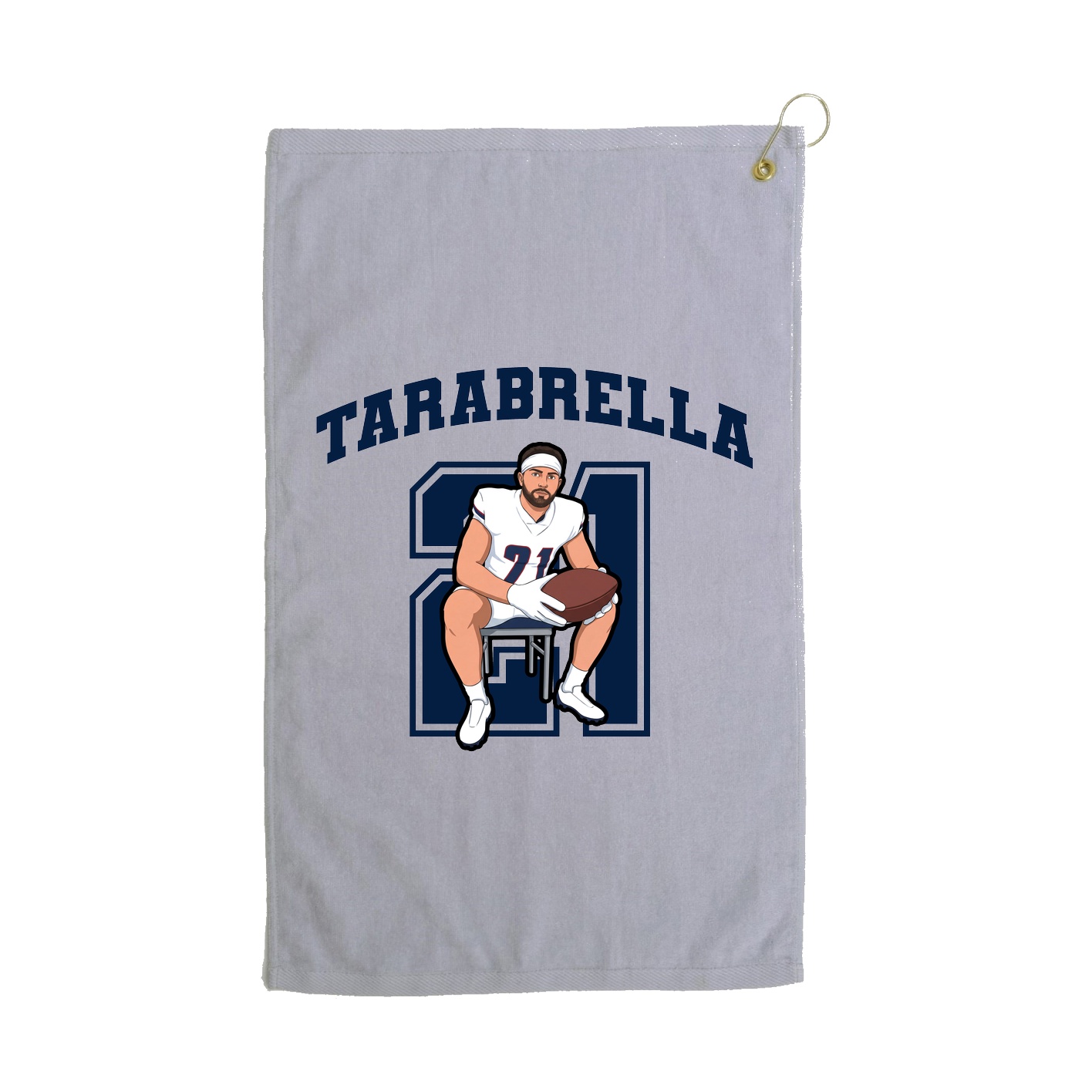 Golf Towel — Number in Grey