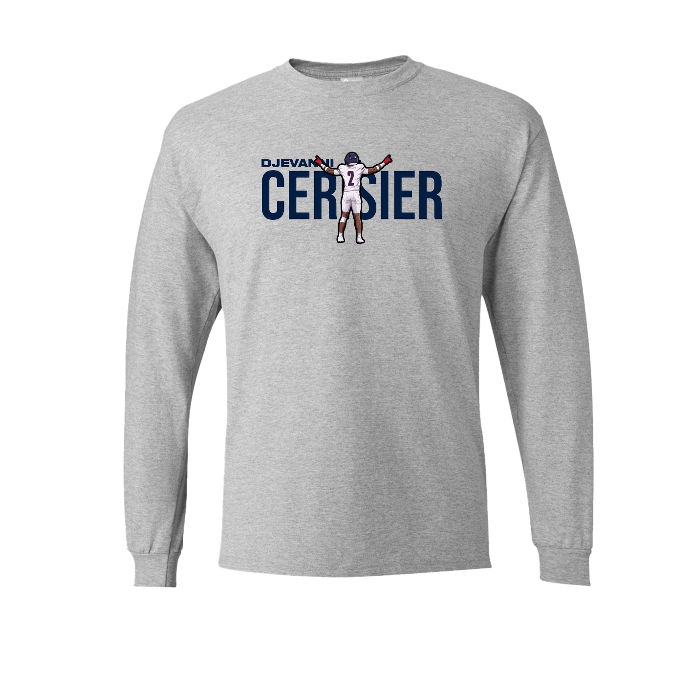 Long Sleeve Tee — Player Name in Grey