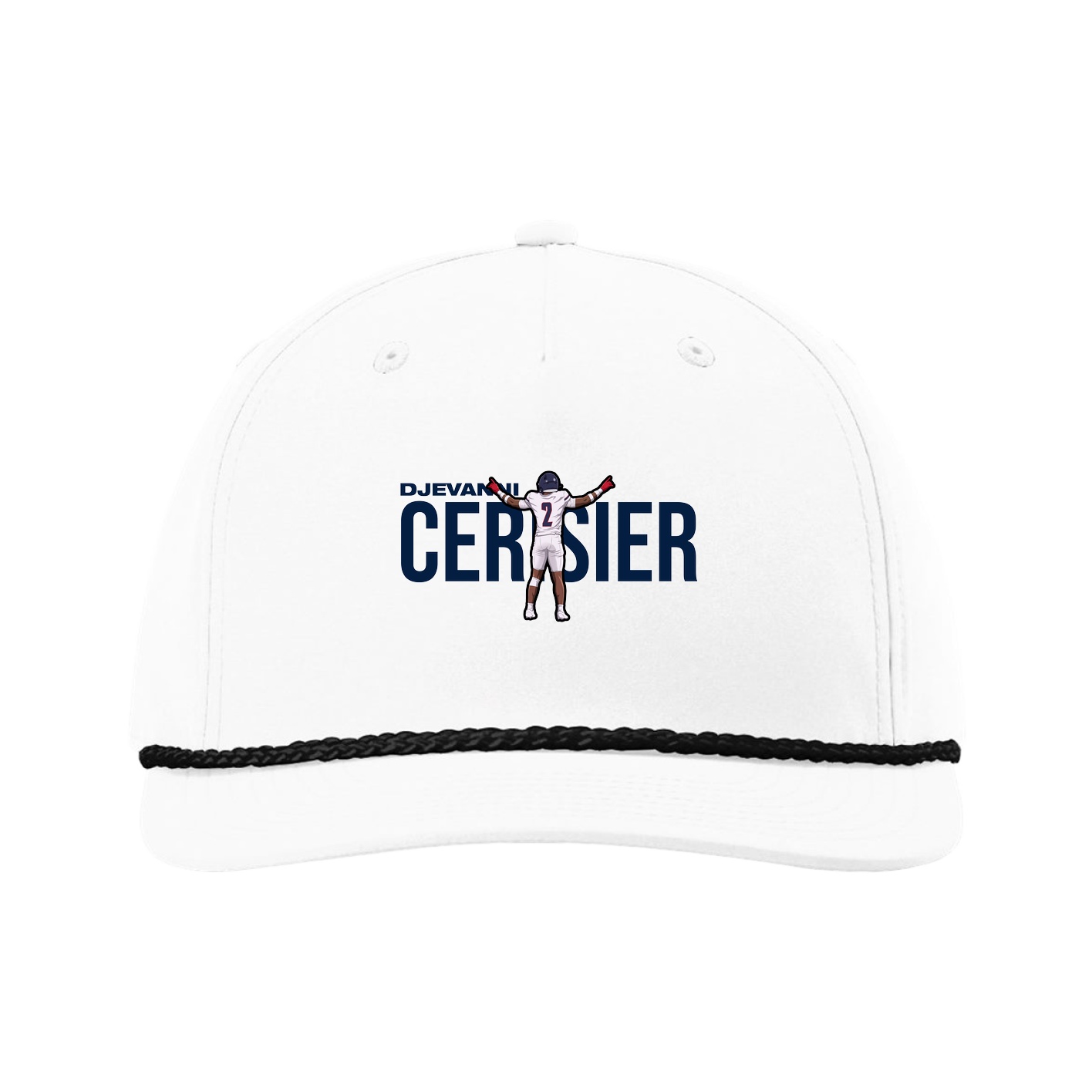 Five-Panel Classic Rope Cap — Player Name in White