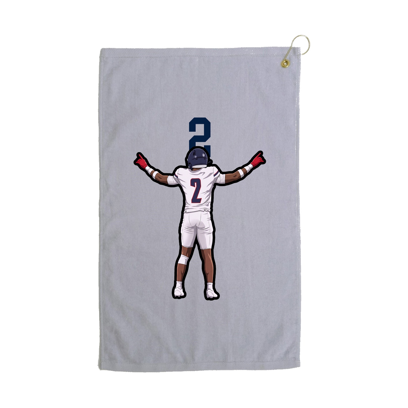 Golf Towel — Number Top in Grey