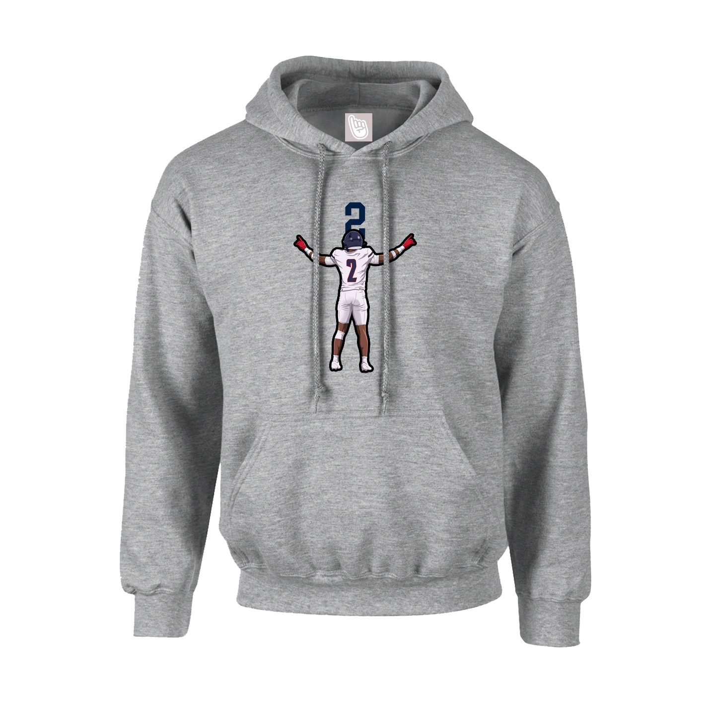 Hoodie — Number Top in Grey