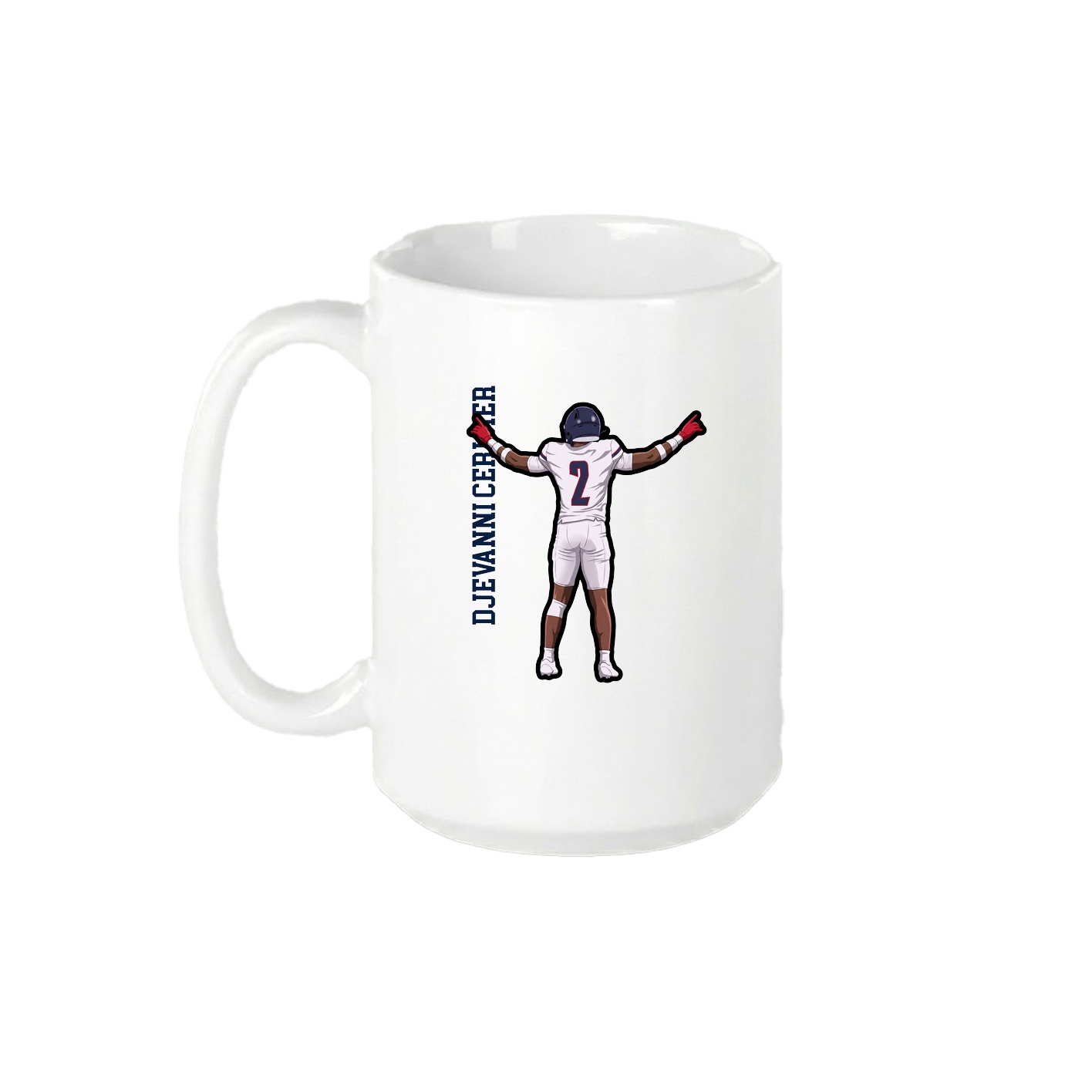 15oz Coffee Mug — Name Vertical in White