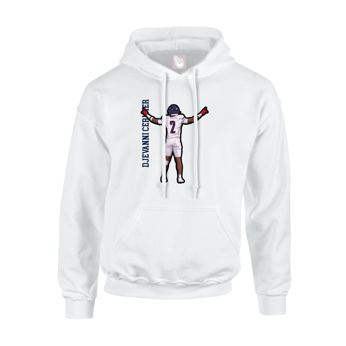 Youth Hoodie — Name Vertical in White