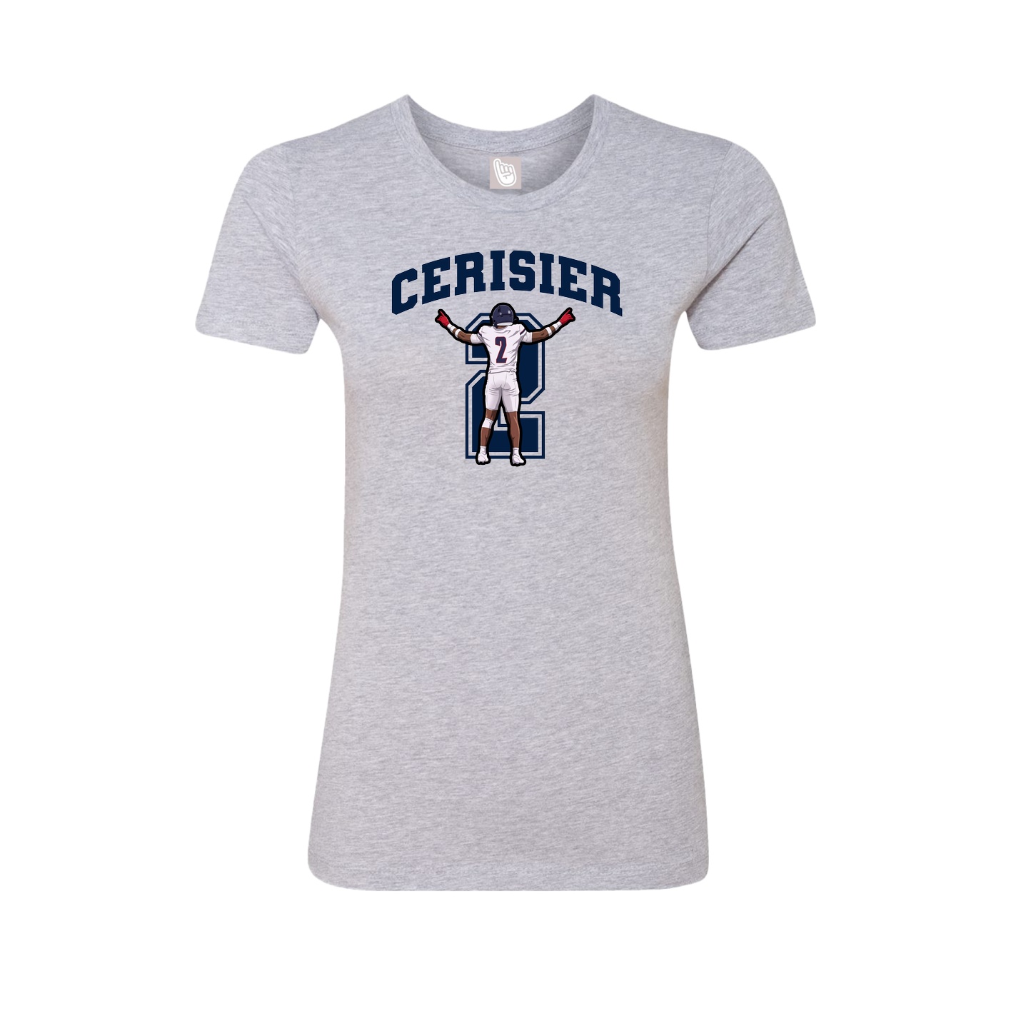 Fitted Women's Tee — Number in Grey