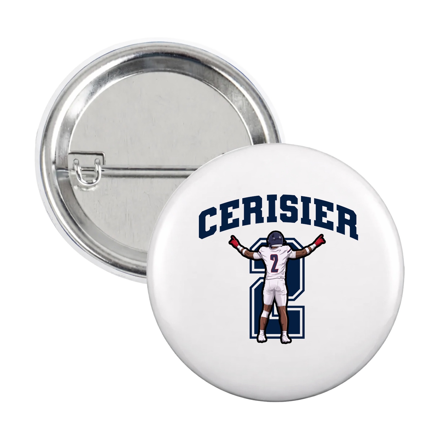 Game Day Button — Number in White