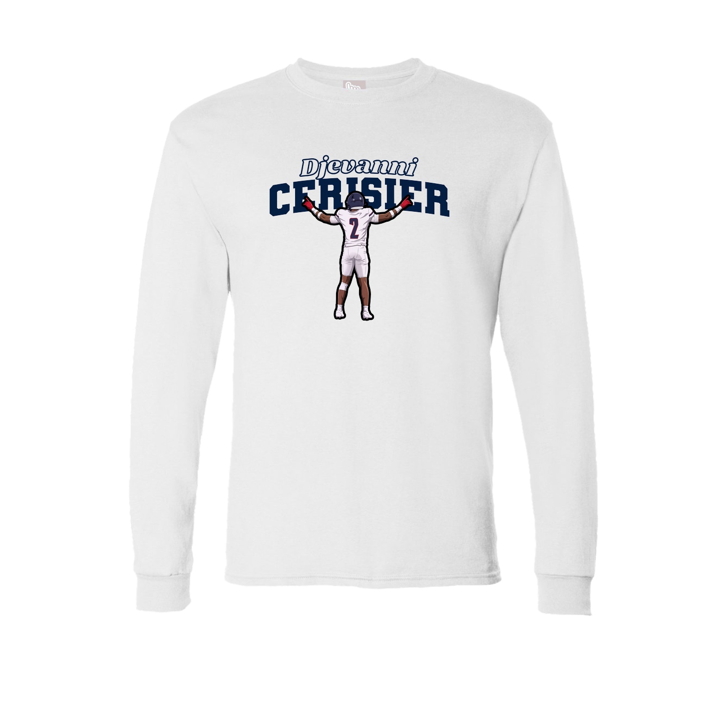 Long Sleeve Tee — Name Arch in White