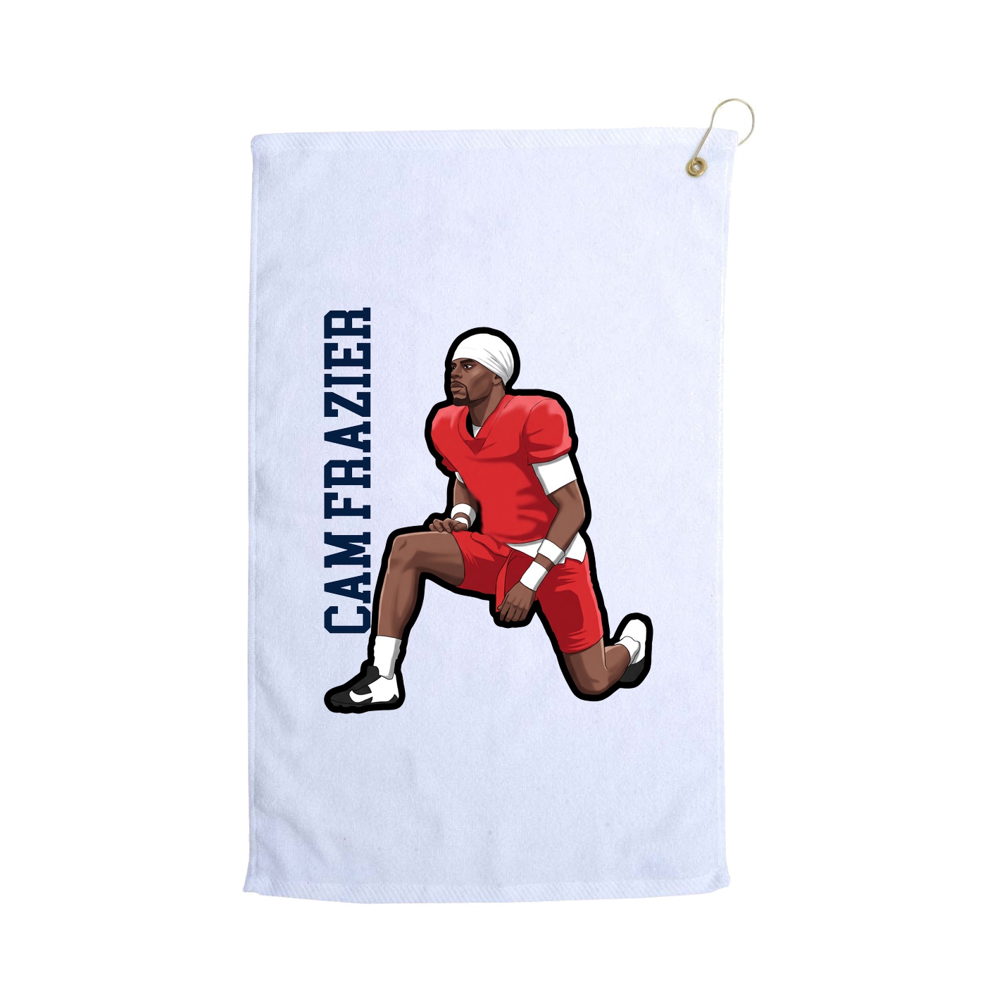 Golf Towel — Name Vertical in White