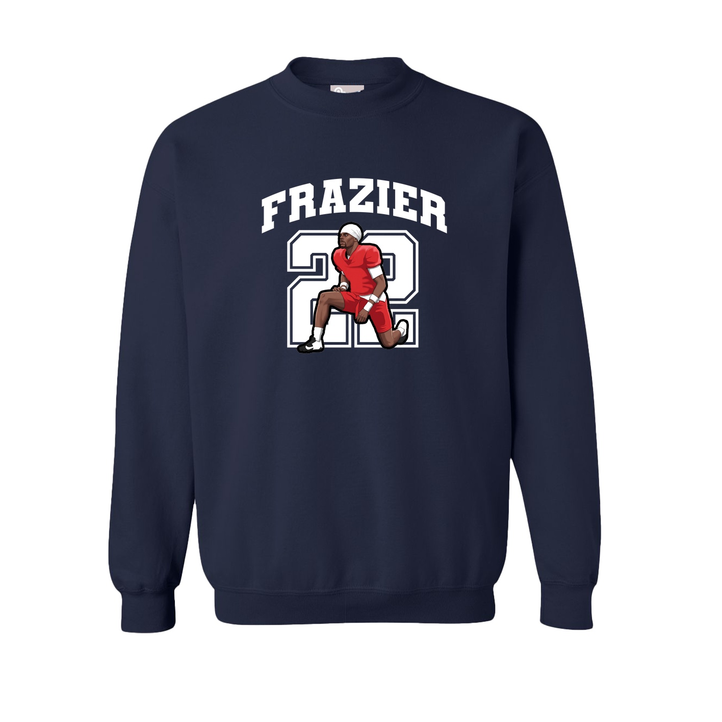 Fleece Crew — Number in Navy
