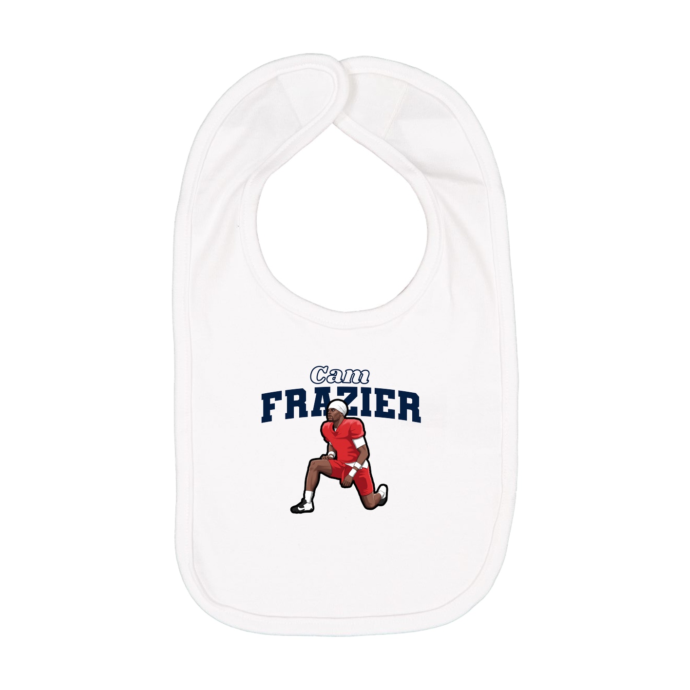 Infant Bib — Name Arch in White