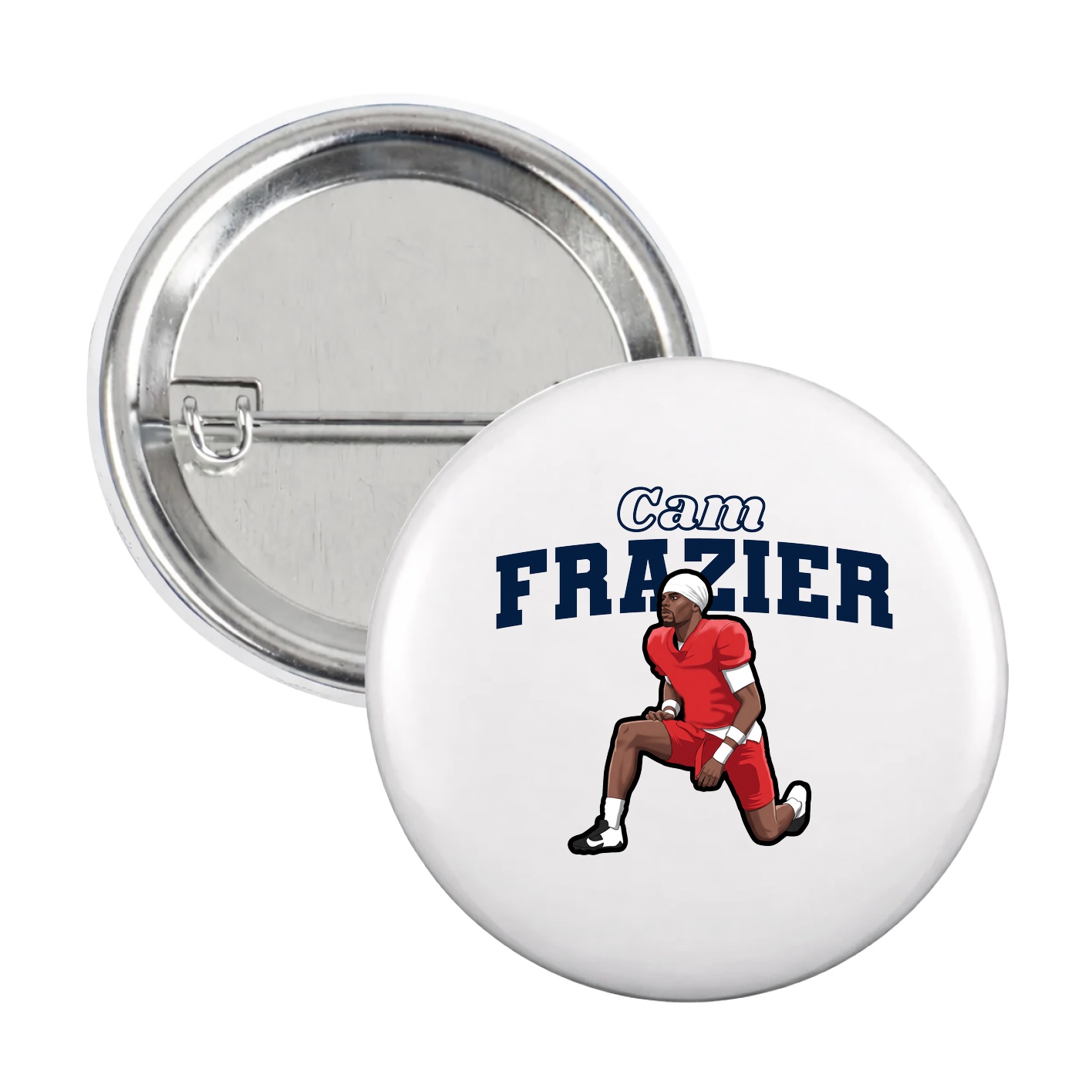 Game Day Button — Name Arch in White
