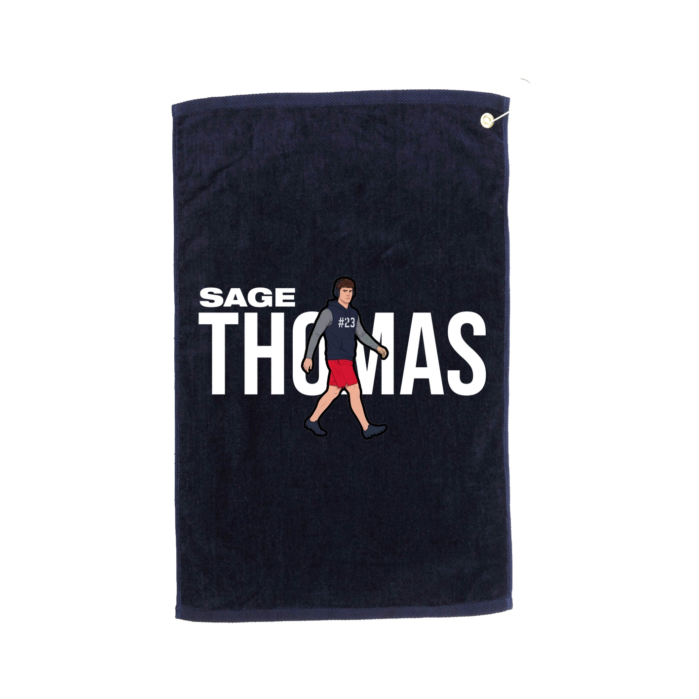 Golf Towel — Player Name in Navy