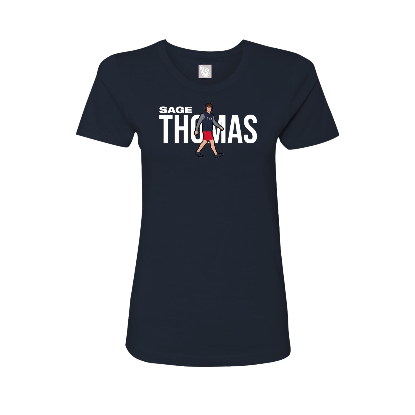Fitted Women's Tee — Player Name in Navy