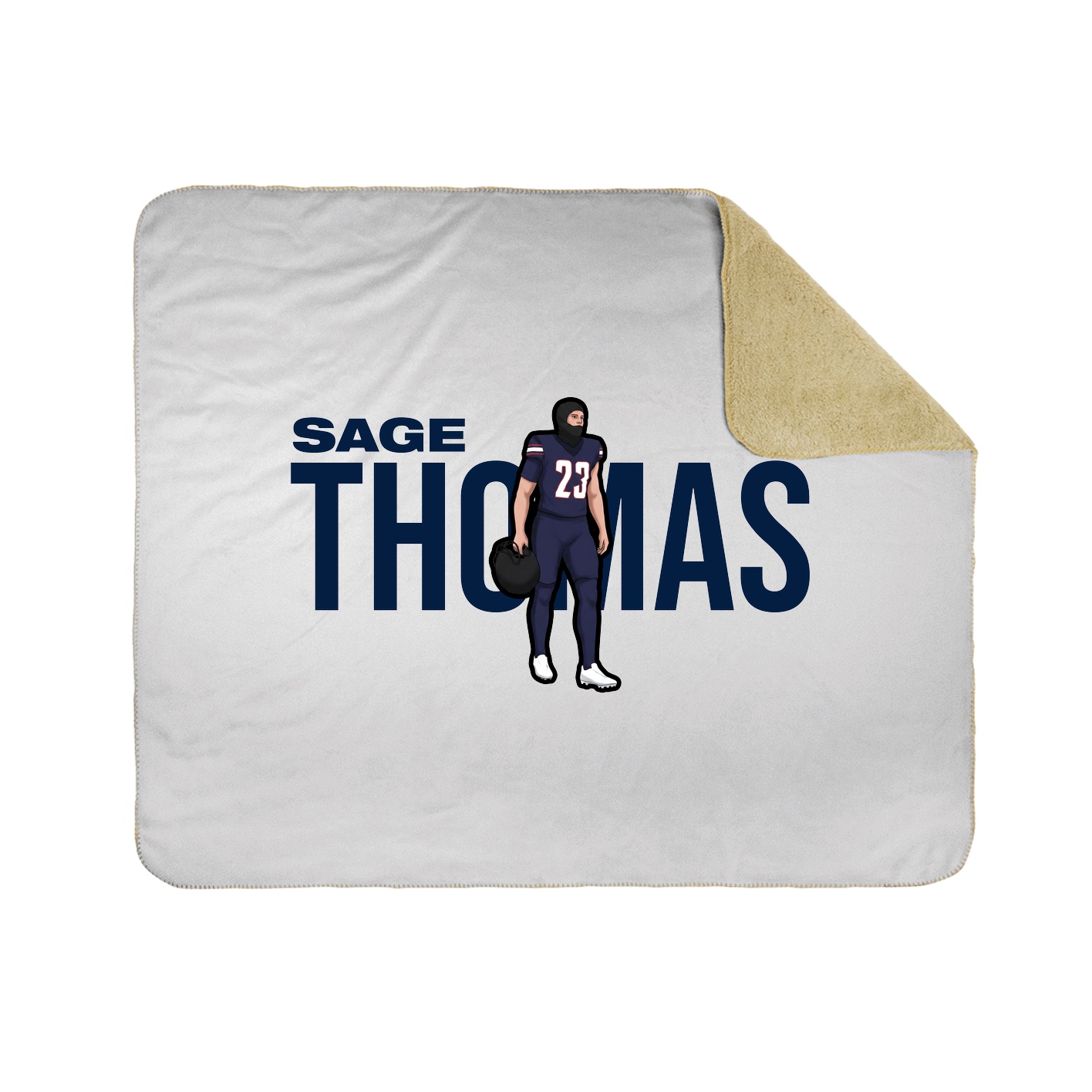 Throw Blanket — Player Name in White